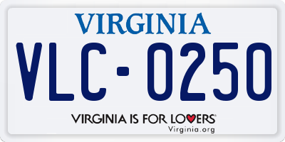VA license plate VLC0250