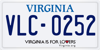 VA license plate VLC0252