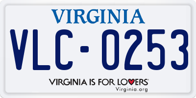 VA license plate VLC0253