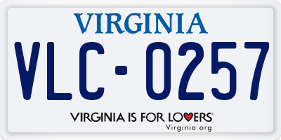 VA license plate VLC0257