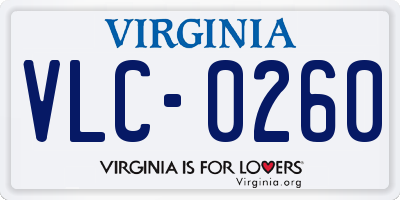VA license plate VLC0260