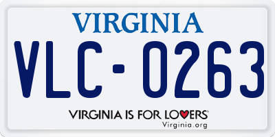 VA license plate VLC0263