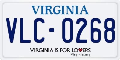 VA license plate VLC0268