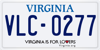 VA license plate VLC0277
