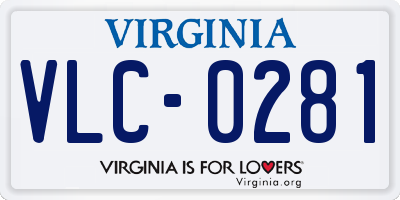 VA license plate VLC0281