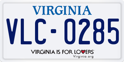 VA license plate VLC0285