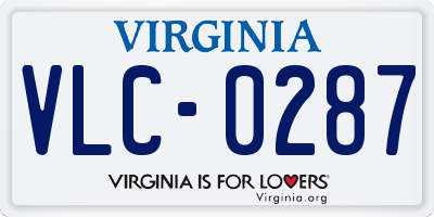 VA license plate VLC0287