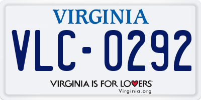 VA license plate VLC0292