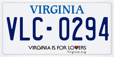 VA license plate VLC0294