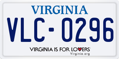 VA license plate VLC0296