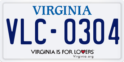 VA license plate VLC0304