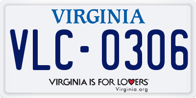 VA license plate VLC0306