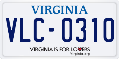 VA license plate VLC0310