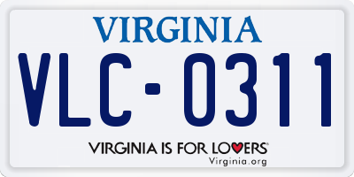 VA license plate VLC0311