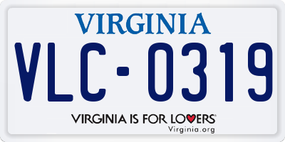 VA license plate VLC0319