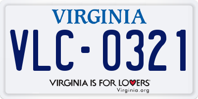VA license plate VLC0321