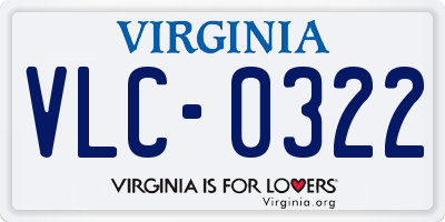 VA license plate VLC0322