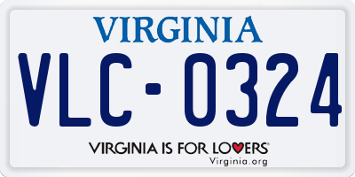 VA license plate VLC0324