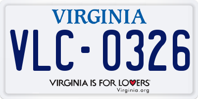 VA license plate VLC0326