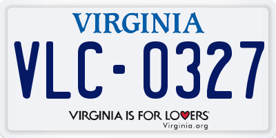 VA license plate VLC0327