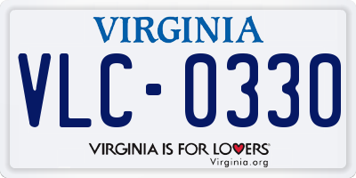 VA license plate VLC0330