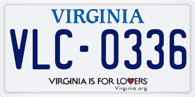 VA license plate VLC0336