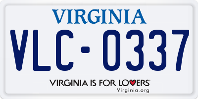 VA license plate VLC0337