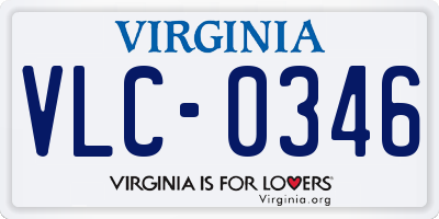 VA license plate VLC0346