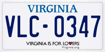 VA license plate VLC0347