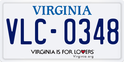 VA license plate VLC0348