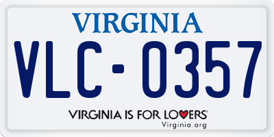 VA license plate VLC0357