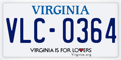 VA license plate VLC0364