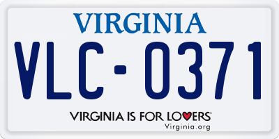 VA license plate VLC0371