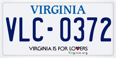 VA license plate VLC0372