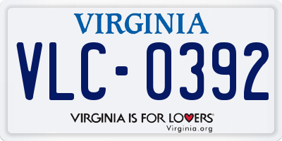 VA license plate VLC0392