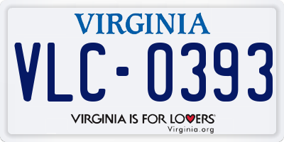 VA license plate VLC0393