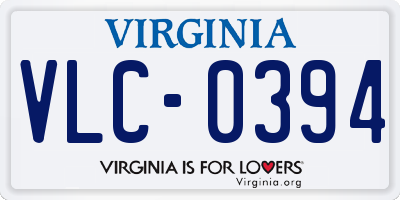 VA license plate VLC0394