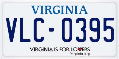 VA license plate VLC0395
