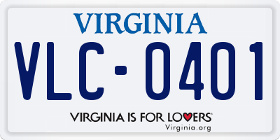 VA license plate VLC0401