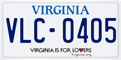 VA license plate VLC0405