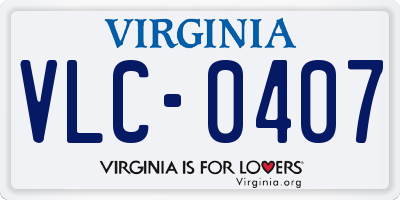 VA license plate VLC0407