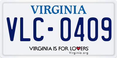VA license plate VLC0409