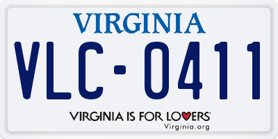 VA license plate VLC0411
