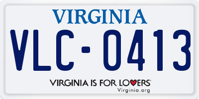 VA license plate VLC0413