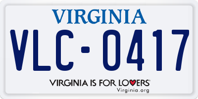 VA license plate VLC0417