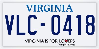 VA license plate VLC0418