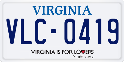VA license plate VLC0419