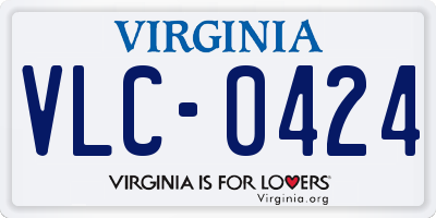 VA license plate VLC0424