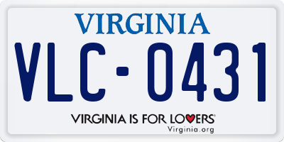 VA license plate VLC0431