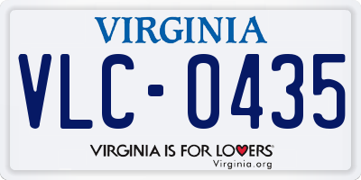 VA license plate VLC0435